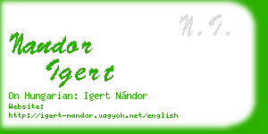 nandor igert business card